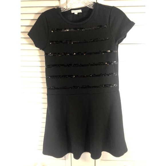 Rockets Of Awesome 10 Black Sequin Stripe Dress - Picture 1 of 5